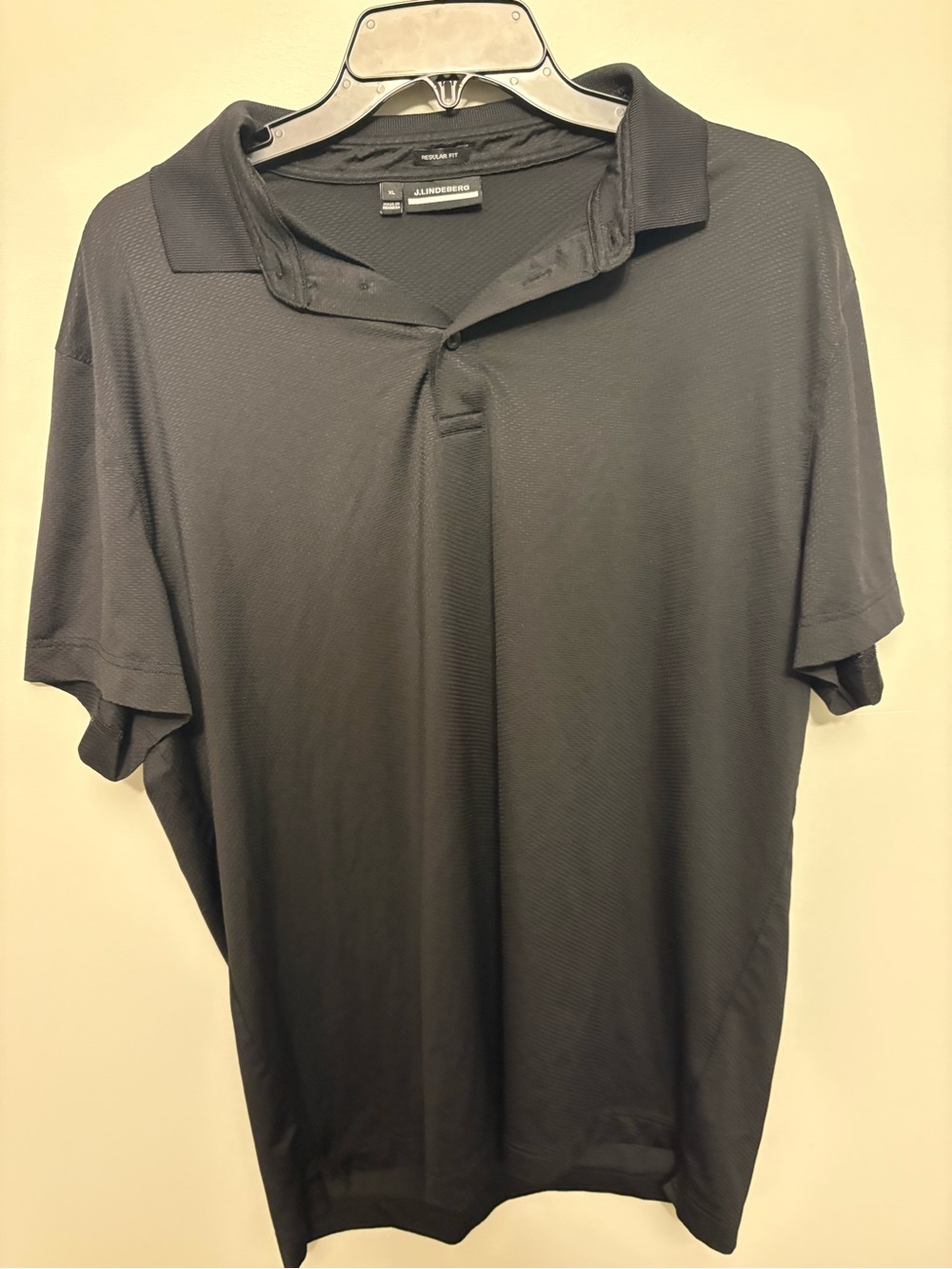 J.Lindeberg Men’s Regular Fit Golf Polo Shirt Black XL